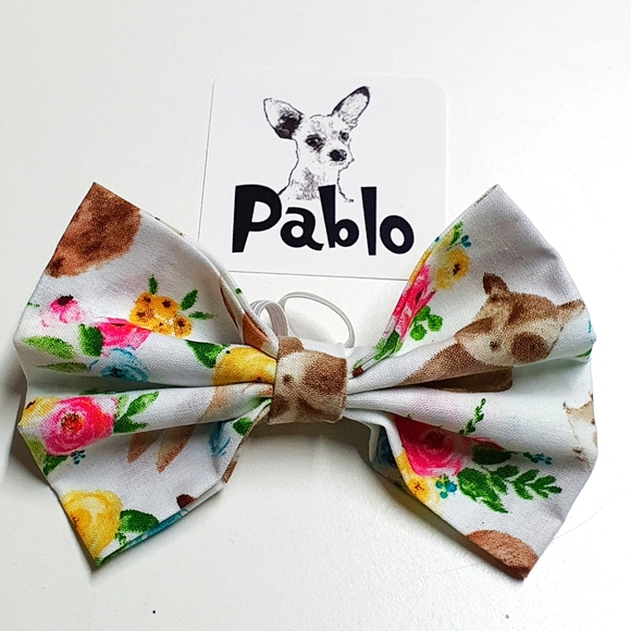 🐶 3 for $15 * Pablo Pet Cotton Bow Ties Set of 2 - Picture 3 of 5